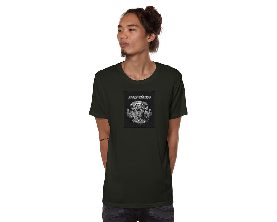 Skullz Dark Khaki Modem Festival psychedelic T-shirt